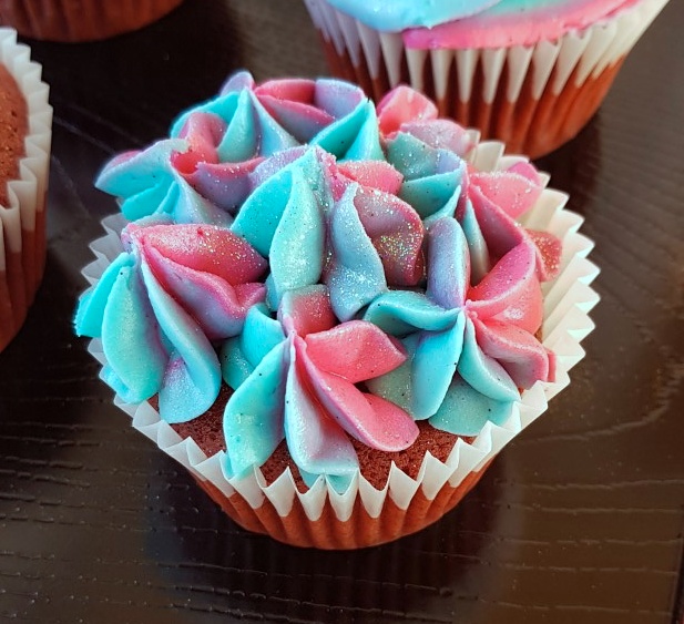 Eggless red velvet cupcakes with cream cheese frosting