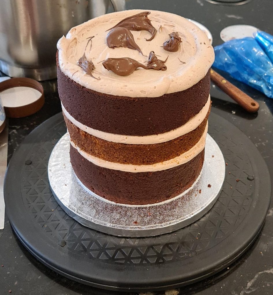 layered cake in progress