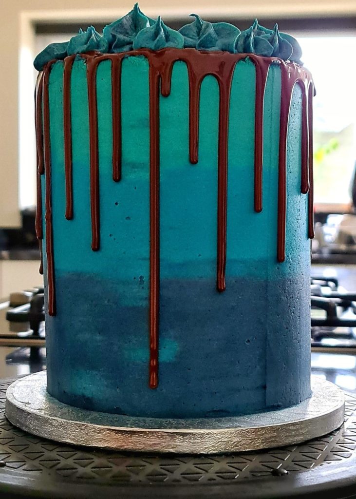 actual size of cake with chocolate drip