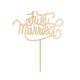 Make A Wish Birch Effect - Just Married Script Wooden Cupcake Topper
