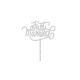 Make A Wish Silver Glitter - Just Married Script Acrylic Cupcake Topper