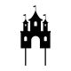 Make A Wish Black - Castle Acrylic Cupcake Topper