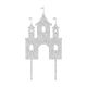 Make A Wish Silver Glitter - Castle Acrylic Cupcake Topper