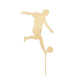 Make A Wish Birch Effect - Footballer Wooden Cupcake Topper