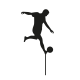 Make A Wish Black - Footballer Acrylic Cupcake Topper