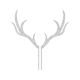 Make A Wish Silver Glitter - Antlers Acrylic Cupcake Topper