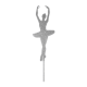 Make A Wish Silver Glitter - Ballerina Acrylic Cupcake Topper