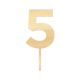 Make A Wish Birch Effect - Birthday Number 5 Wooden Cake Topper