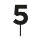 Make A Wish Black - Birthday Number 5 Acrylic Cake Topper