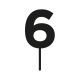 Make A Wish Black - Birthday Number 6 Acrylic Cake Topper