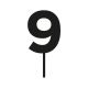 Make A Wish Black - Birthday Number 9 Acrylic Cake Topper