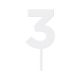 Make A Wish White - Birthday Number 3 Acrylic Cake Topper