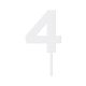 Make A Wish White - Birthday Number 4 Acrylic Cake Topper