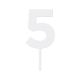Make A Wish White - Birthday Number 5 Acrylic Cake Topper