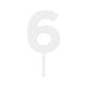 Make A Wish White - Birthday Number 6 Acrylic Cake Topper