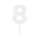 Make A Wish White - Birthday Number 8 Acrylic Cake Topper