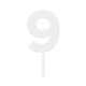 Make A Wish White - Birthday Number 9 Acrylic Cake Topper