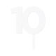 Make A Wish White - Birthday Number 10 Acrylic Cake Topper
