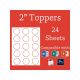 Pack of 24 2 Inch Round Edible Icing Sheets