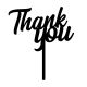 Make A Wish Black - Classic Thank You Cake Topper