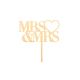 Make A Wish Wood Mrs & Mrs Heart Topper