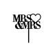 Make A Wish Black Mrs & Mrs Heart Topper