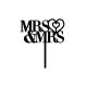 Make A Wish Black Mrs & Mrs Double Heart Topper