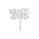 Make A Wish Silver Glitter Mrs & Mrs Double Heart Topper