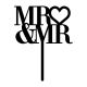 Make A Wish Black Acrylic - Mr & Mr Heart Topper