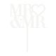 Make A Wish White Acrylic - Mr & Mr Heart Topper