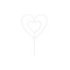 Make A Wish White Double Heart Topper