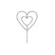 Make A Wish Silver Glitter Double Heart Topper
