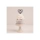 Make A Wish Black Double Heart Cupcake Topper
