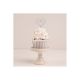 Make A Wish Silver Glitter Double Heart Cupcake Topper