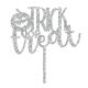 Make A Wish Silver Glitter Trick or Treat Cupcake Topper