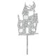 Make A Wish Silver Glitter Haunted House Cake Topper