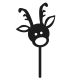 Make A Wish Black Reindeer Cupcake Topper