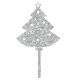 Make A Wish Silver Glitter Christmas Tree Cake Topper