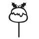 Make A Wish Black Christmas Pudding Cake Topper