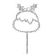 Make A Wish Silver Glitter Christmas Pudding Cake Topper