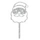 Make A Wish Silver Glitter Santa Claus Cake Topper