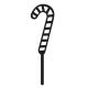 Make A Wish Black Candy Cane Cake Topper