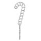 Make A Wish Silver Glitter Candy Cane Cake Topper