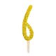 Gold Glitter Number Candles - 6