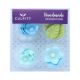 Blue Flower & Leaf Edible Toppers (x16)