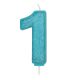 Blue Sparkle Numeral Candle - Number 1 - 70mm - Pack of 6