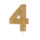 Gold Sparkle Numeral Candle - Number 4 - 70mm - Pack 6