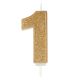 Gold Sparkle Numeral Candle - Number 1 - 70mm - Pack 6