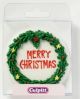 Round Christmas Wreath Plaque - Pack of 12