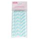 Culpitt Candy Blue Stripe Paper Cake Pop Straws - Pack Of 25